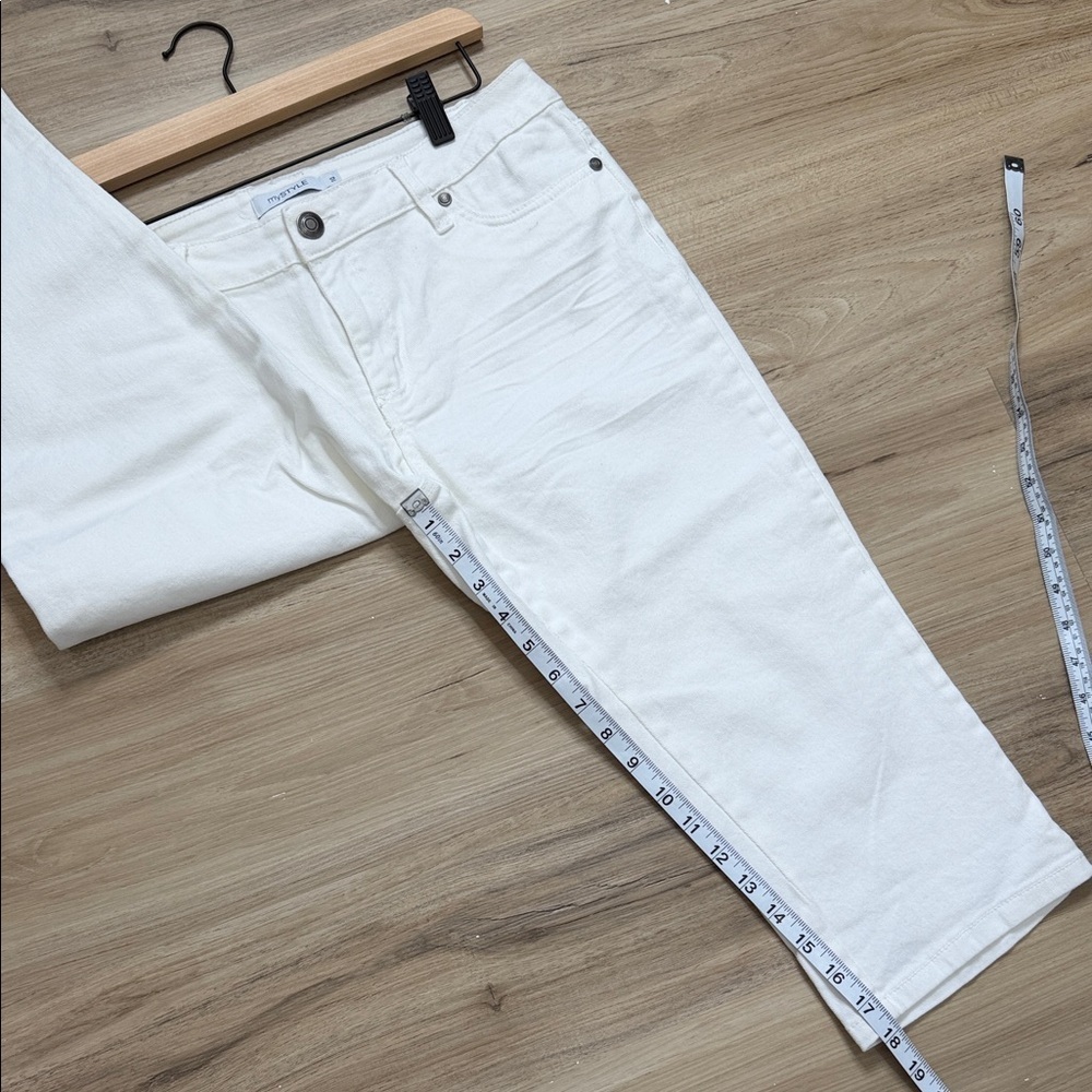 mySTYLE Women’s Cropped Jeans – White – Size 10 – Stretch - Picture 6 of 8